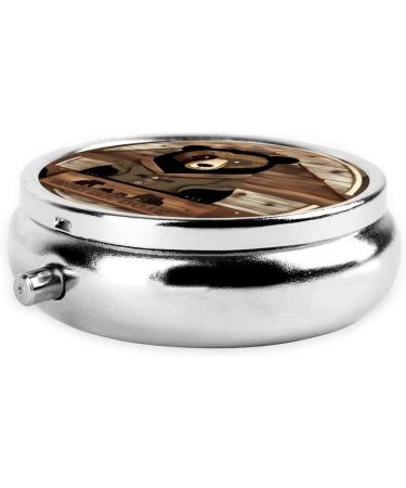 Shop Rustic Lodge Bearround Pill Box - 3 Compartment Portable Organizer for Travel | International Shipping Available - Buy Online on GoSupps.com