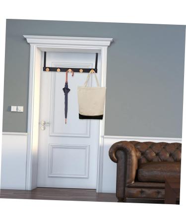 FELTECHELECTR Door Hook Coat Hangers Hat Hanger Towel Rack Hanging Organizer for Coat No Punching Metal Door 50X8cm Black - Buy Online on GoSupps.com