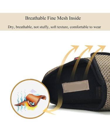 Gycdwjh Men's Adjustable Orthopedic Diabetic Shoes - Wide Width Open Toe Slippers for Arthritis & Edema - Size 9 Black - Buy Online on GoSupps.com