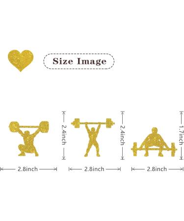 MonMon & Craft Weight Lifting Cupcake Toppers/Muscle Men Fitness Sport Theme Cupcake Decor/Health Fitness Party Fitness Instructor Birthday Party Cupcake Decorations - 24 Pcs Gold Glitter - Buy Online on GoSupps.com