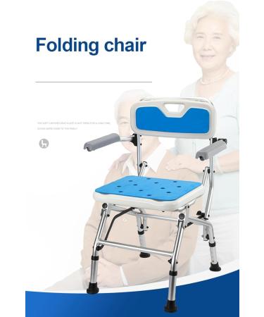 Folding Bathroom Chair Shower Chairs with Arms and Backrest Non-Slip Height Adjustable Shower Stool for Elderly Disabled Pregnant Women and Adults(B) - Buy Online on GoSupps.com