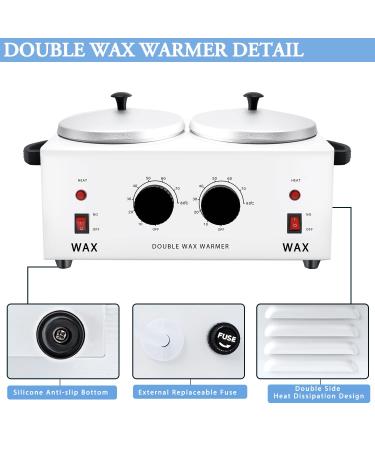 Double Wax Warmer Kit - Electric Hair Removal Wax Heater with Adjustable Temperature for Spa & Salon - Buy Online on GoSupps.com