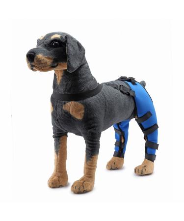 Dog Double Hind Leg Brace Support Belt Dog Braces for Back Legs Super Supportive Dog Knee Brace for Torn Acl Hind Leg Help Dogs With Injuries Sprains Arthritis. Blue-L Large Blue
