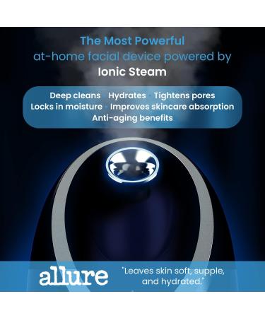 NanoSteamer Luxe by Pure Daily Care in Navy | Ionic Facial Steamer with Smart Steam Technology | 6 Steam Modes | Aromatherapy Basket | Digital LCD Screen | Hot Steam & Cool Mist - Buy Online on GoSupps.com
