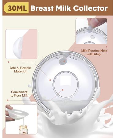 Lictin Reusable Breast Milk Collection Shells - Soft, Flexible Nursing Cups for Breastfeeding - 30ML/2PCS with Knitted Storage Bag - Buy Online on GoSupps.com