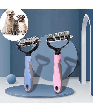 OYANTEN Pet Grooming Brush Dematting Tool Shedding Comb for Dogs & Cats - Double-Sided Undercoat Rake (Blue) - Buy Online on GoSupps.com