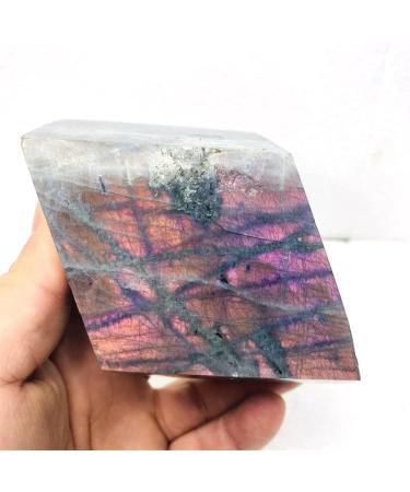 Purple Labradorite Moonstone Polyhedral Gemstone Spiritual Crystal Home Decoration and Witchcraft Gift - (Color: Weight 532g) Obelisk - Buy Online on GoSupps.com