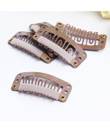 20 Pcs 32mm Brown Metal Snap Clips for Hair Extensions and Wefts - Buy Online on GoSupps.com