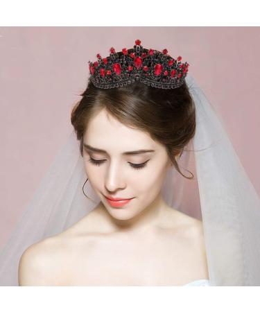 Elegant Lurrose Antique Green Crystal Crown - Vintage Bridal Headgear & Jewelry for Weddings - Princess Queen Diadem - Buy Online on GoSupps.com