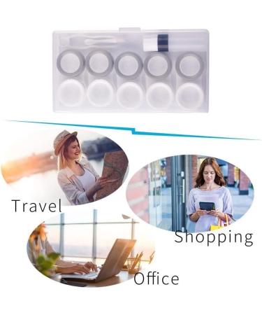 Buy 5 Pairs Contact Lens Cases - Travel-Friendly Eye Lens Boxes for Women - Stylish White & Gray Pupil Containers - Buy Online on GoSupps.com