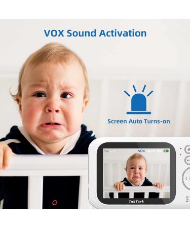 Taktark Baby Monitor with Camera - 3.2 Video Baby Monitor Zoom Intercom Night Vision & Temperature Monitoring | Best Baby Cam for International Shipping - Buy Online on GoSupps.com