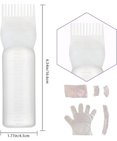 Hair Oil Applicator Bottle 160ml with Hair Dye Kit Root Comb Applicator Bottle with Clear Scale Hair Bleach Kit for Home Barber Shop Hair Dye Tools Hair Supplies - Buy Online on GoSupps.com