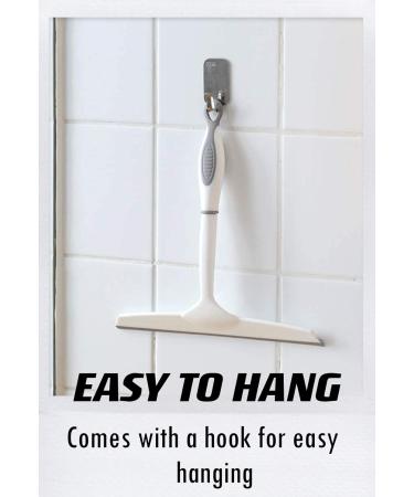 Shower Squeegee 10" Lightweight Squeegy Cleaner for Shower Doors Bathroom Window Multi-Purpose Window Washing Tools with 1 Suction Cup Hook for Car Windshield Glass Door White - Buy Online on GoSupps.com
