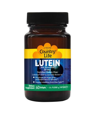 Country Life Lutein with Zeaxanthin 20 mg 60 Softgels - Buy Online on GoSupps.com