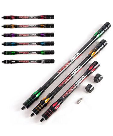 AMEYXGS Archery Balance Bar Balance Rod 10" 12" 15" Balance Side-Bar Carbon Stabilizer System Damping Rods Shock Absorber for Compound Recurve Bow silver 12inch