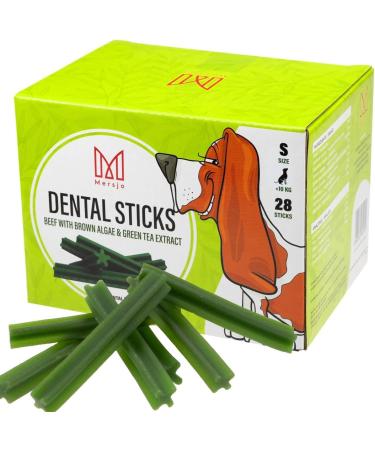 Mersjo Dog Dental Sticks - Grain-Free Healthy Treats for Small Dogs (Up to 10kg) 56 Pieces | Reduces Bad Breath & Supports Oral Care - Buy Online on GoSupps.com