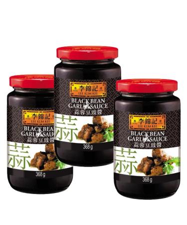 Lee Kum Kee Black Bean Garlic Sauce in Jar for Stir Fry Marinade Cooking 368g (Pack of 3)