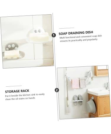Ciieeo 2 Pcs Box Soap Box Plastic Soap Draining Dish Hygiene Bar Soap Holder Bath Soap Holder Storage Rack Shower Soap Holder Cat Soap Holder Decor Sponge Holder No Punching White - Buy Online on GoSupps.com