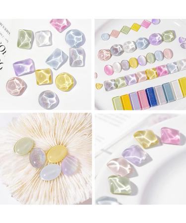 30-Piece Glass Nail Pattern Tip Set | Geometric Nail Art Display | Clear Nail Color Display & Double-Sided Adhesive Tape for Nail Studio - Oval Style - Buy Online on GoSupps.com
