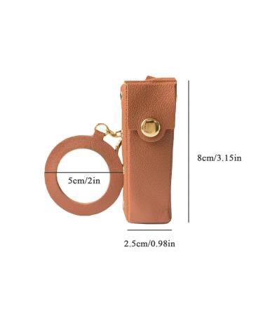 PU Leather Lipstick Holder Keychain | Travel-Friendly Lipstick Pouch & Organizer with Mirror | Perfect Gift for Women - Buy Online on GoSupps.com