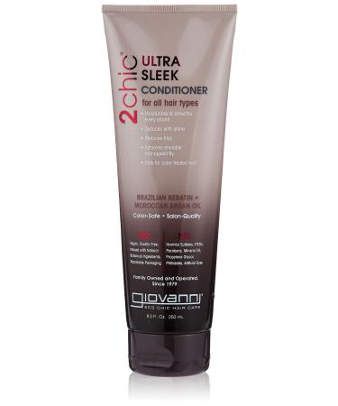 GIOVANNI 2chic Ultra-Sleek Conditioner  8.5 oz. - Brazilian Phyto-Keratin & Moroccan Argan Oil  Anti-Frizz Formula  Coconut  Shea Butter  Pro-Vitamin B5  Color Safe  Paraben Free