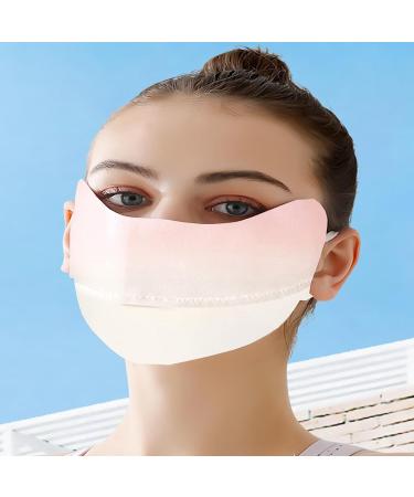 Nubamzy UV Protection Face Masque | Breathable UV Protection Ice Silk Face Shield | Reusable Sun Shield Face for Women 3D Eye Protection for Fishing Hiking Cycling Gradient bean paste - Buy Online on GoSupps.com