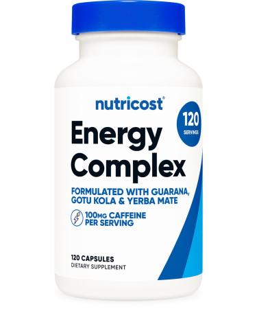 Nutricost Natural Energy Pills Complex 120 Capsules 100mg Caffeine - Gluten Free - Non-GMO