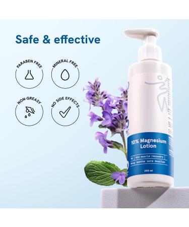 10% Magnesium Sleep Body Lotion 200ml | For Muscle Recovery & Relaxation | Infused with Shea Butter & Lavender | Mildly Scented Lightweight & Non-Greasy Formula - Buy Online on GoSupps.com