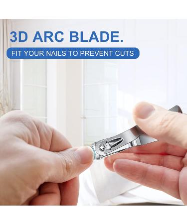 360 Degree Rotary Nail Clippers - Stainless Steel Fingernail Toenail Clipper with Ultra Sharp Blade and Nail File - Easy Grip Nail Cutter for Men and Seniors - Buy Online on GoSupps.com