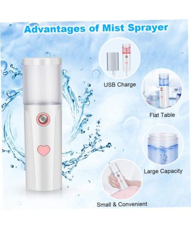 Face Mist Steamer 27ml Facial Handy Sprayer Hydrating Mister USB Rechargeable for Skin Care White - Buy Online on GoSupps.com