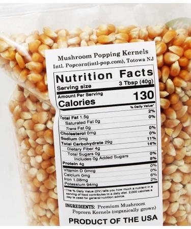 Organically Grown MUSHROOM Popcorn Kernels | Gluten-Free Vegan Snack for Caramel Popcorn | Low Calorie & High Fiber | All-Natural, Non-GMO, Gluten-Free - Buy Online on GoSupps.com