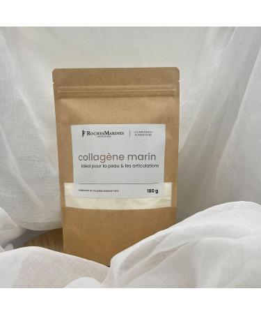Roches Marines - Marine Collagen Powder Food Supplement - 180g Sachet - Joint Comfort - Skin Beauty - Water Soluble Powder - Developed in France - Buy Online on GoSupps.com