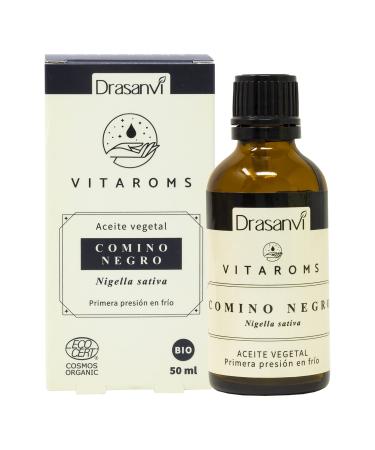 Vitaroms vegetable oil commin black certified organic ecocert - first cold pressure - wound healing and antioxidant properties - vegan - gluten -free - 50 ml