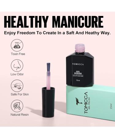 TOMICCA Pink Gel Nail Polish - Clear Pink & Nude Shades for DIY French Manicure | Soak Off UV Jelly Polish - Buy Online on GoSupps.com