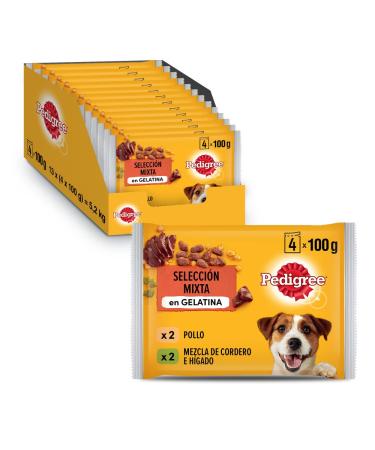 PEDIGREE Pouch Chicken & Lamb in Jelly - Wet Food for Adult Dogs - 13 multipacks of 4x100g Bags