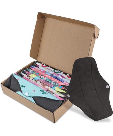 Rovtop 10 Pack Washable Bamboo Fiber Panty Liners - Reusable Sanitary Napkins with Eco-Friendly Gift Box & 2 Mini Pouches - International Shipping Available - Buy Online on GoSupps.com