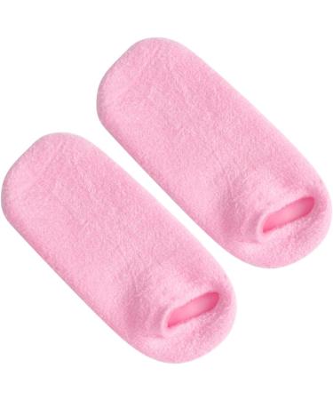 FRCOLOR 2 Pairs Gel Socks Treatment Socks for Foot Care Feet Healing Socks White Cotton Gloves Gel Spa Socks Foot Treatment Socks Ankle Socks Cosmetic Feather Yarn Pink - Buy Online on GoSupps.com