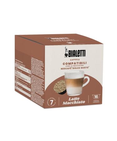 Bialetti Coffee Capsules compatible with Dolce Gusto® - Coffee with milk - 16 Capsules
