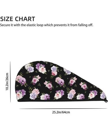 Super Absorbent Roses Microfiber Hair Towel | Quick Dry Hair Turbans for Curly & Thick Hair - Perfect for Women Girls and Kids - Buy Online on GoSupps.com