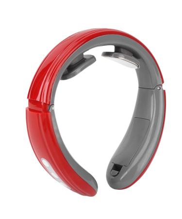 Intelligent neck massager with heat heating pulse neck massager 6 modes 9 strength reduces tiredness intelligent TENS-neck massager red for relieving muscle pain