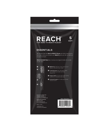 REACH Essentials Toothbrush with Caps, Multi-Zoned Angled Soft Bristles, Contoured Handle & Tongue Scraper - 6 Count - Buy Online on GoSupps.com