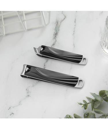 Black Nail Clippers Set  Ultra Sharp Sturdy Stainless Steel Fingernail and Toenail Clippers with Curved Blades for Ingrown Nails  2 pcs Black 2 - Buy Online on GoSupps.com