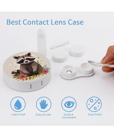 Raccoon Print Contact Lens Case - Travel-Friendly Lens Care Box for International Shipping - Buy Online on GoSupps.com