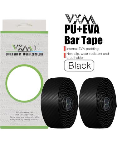 VXM Carbon Fiber PU&EVA Bicycle Handlebar Tape - Non-Slip Bar Wraps for Road and Mountain Bike - 2 Rolls/Set (Black) - Buy Online on GoSupps.com