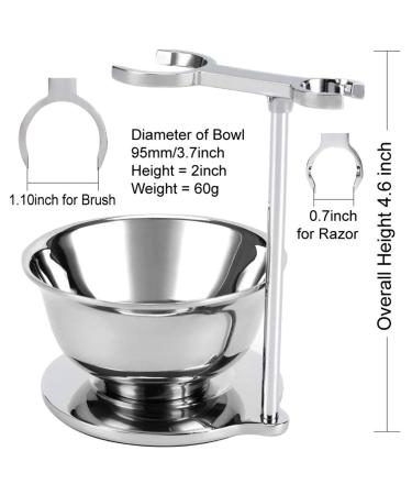 Sanwa Deluxe Shaving Kit for Men - Stainless Steel Razor, Brush Stand, Soap Bowl - Perfect Gift for Him - Buy Online on GoSupps.com