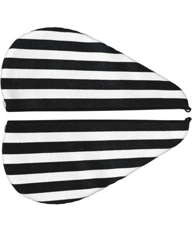 Black & White Stripes Microfiber Hair Towel | Super Absorbent Coral Velvet Wrap for Women | Quick Dry Cap for Long Curly & Thick Hair - Buy Online on GoSupps.com