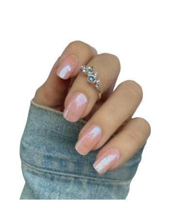 Zaubern gel4Home- UV wraps UV nail foils gel nail wraps semi cured gel nails (pink sparkle)