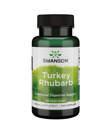 Swanson Turkey Rhubarb - Herbal Supplement for Digestive Health - (100 Capsules  500mg Each)