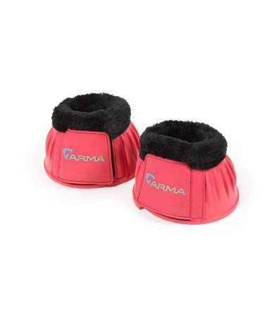 Shires ARMA Touch Close Bell Boots Pink Black Fur Full Size