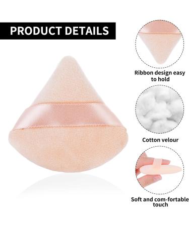 Sibba 4 PCS Triangle Powder Puffs - Washable & Reusable Makeup Sponges for Face & Body - Soft Plush Powder Sponge for Wet/Dry Makeup - Black&Nude - Buy Online on GoSupps.com